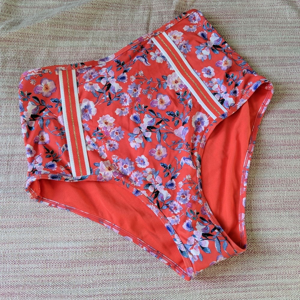 NWT Mod Floral High waist Bikini Bottom